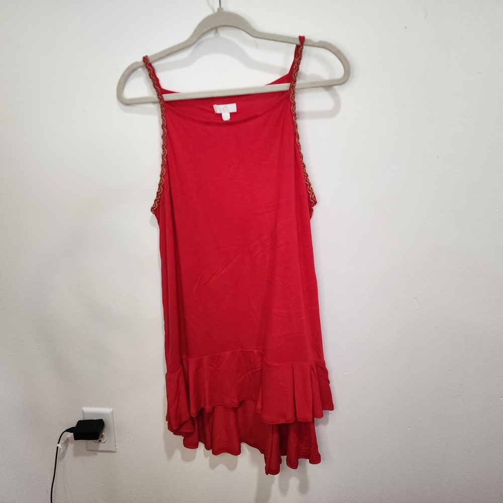 Charming Charlie Red Ruffle High-low Hem Dress Sz XL, NWT